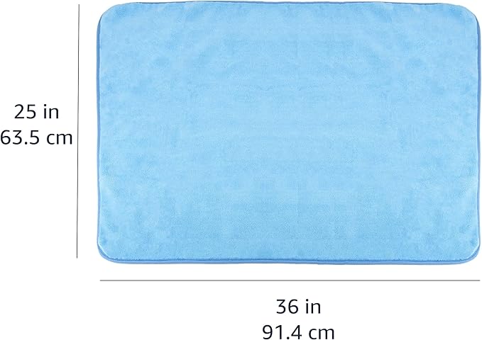 Amazon Basics Microfiber Car Drying Towel, 36"L x 25"W, Blue