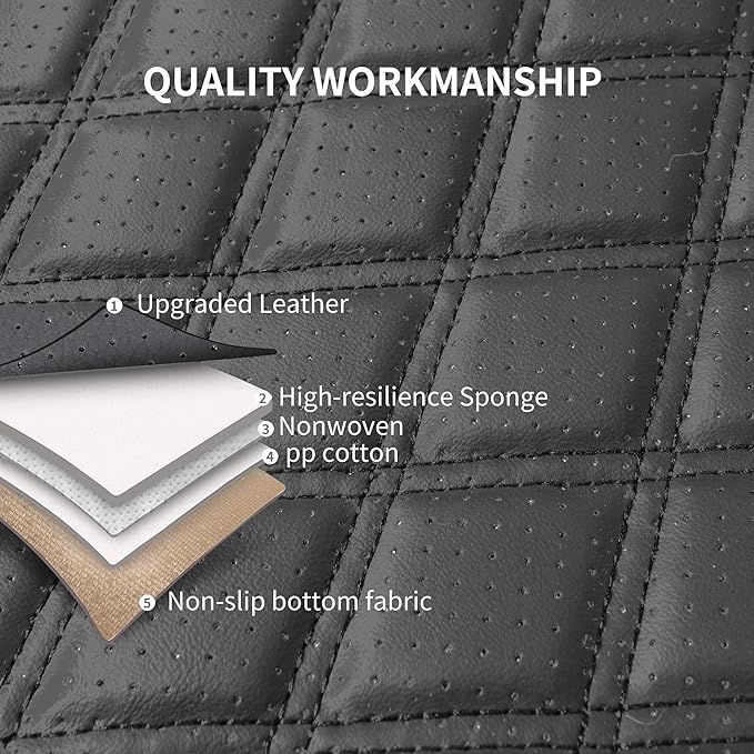 Car Seat Covers Full Set,Breathable and Waterproof Napa Leather Car Seat Cover,Interior Universal Fit for Cars,Sedans,SUVs,Vans,Trucks(Full Seat,Grey,N3)