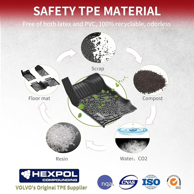 LASFIT Floor Mats Cargo Liner for Ford Bronco 4 Door 2025 2024 2023 2022 2021(Not for Bronco Sport) All Weather TPE Custom Fit SUV Floor Liners Trunk Mat, 1st & 2nd Row & Cargo Liner,4pcs Black