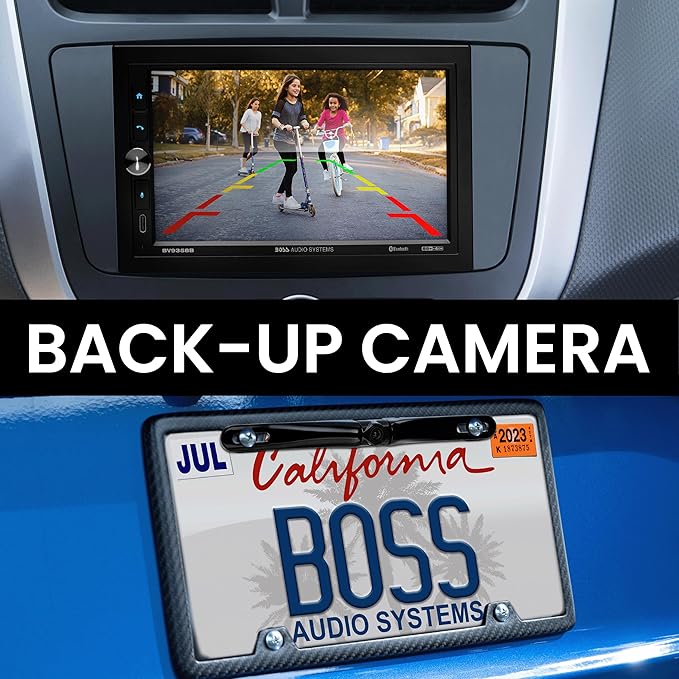 BOSS Audio Systems BVB9358RC Car Stereo – Wireless CarPlay Android Auto, Double Din, 7 Inch Touchscreen, Bluetooth, NO CD DVD Player, AM/FM Radio Receiver, Backup Camera, A/V Input, USB