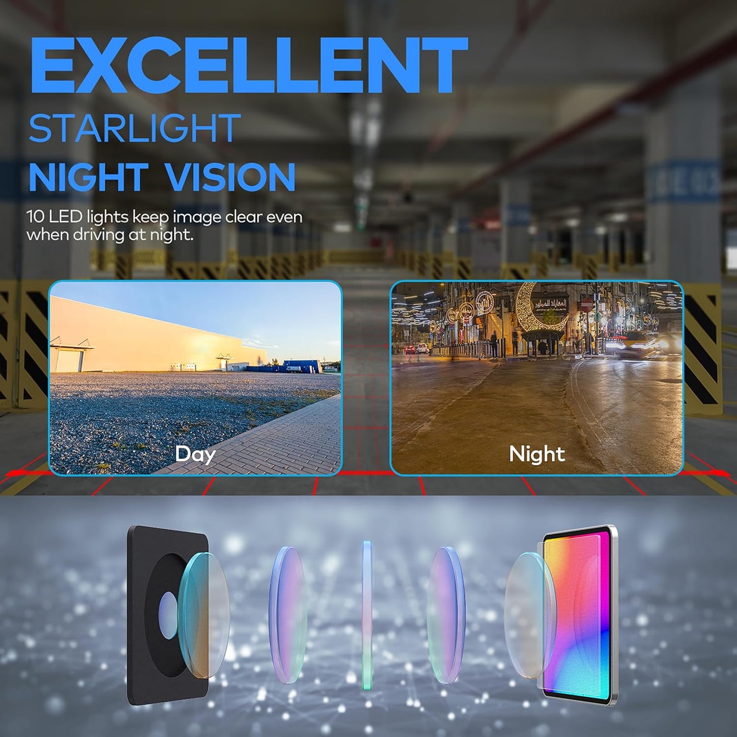 HD eRapta ERT02 Backup Camera Rear View License Plate Reverse Camera Universal for Pickup Truck Car SUV 149° Perfect Angle Night Vision IP69K Level Waterproof