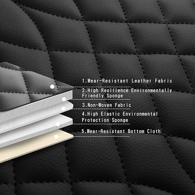 Car Seat Covers 2 PCS Front Seats, Waterproof Napa Leather Automotive Seat Protector for Cars SUV Truck Sedan, Universal Anti-Slip Car Seat Cushion Interior Accessories, Black