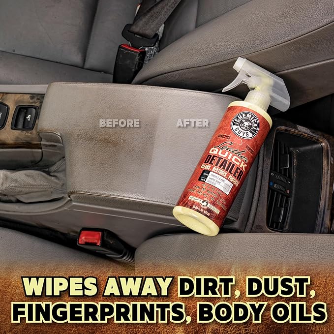 Chemical Guys Leather Quick Detailer for Car Interiors, Furniture, Apparel, Shoes, Sneakers, Boots, and More (Works on Natural, Synthetic, Pleather, Faux Leather and More), 32 fl oz