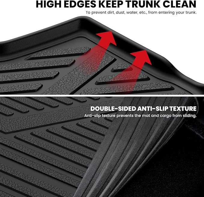 LASFIT Cargo Mat for Toyota Corolla Cross 2022-2026(Fit AWD Not Fit FWD), Custom Fit All-Weather TPE Rubber Trunk Mat for Toyota Accessories, Waterproof, Easy to Clean, Black