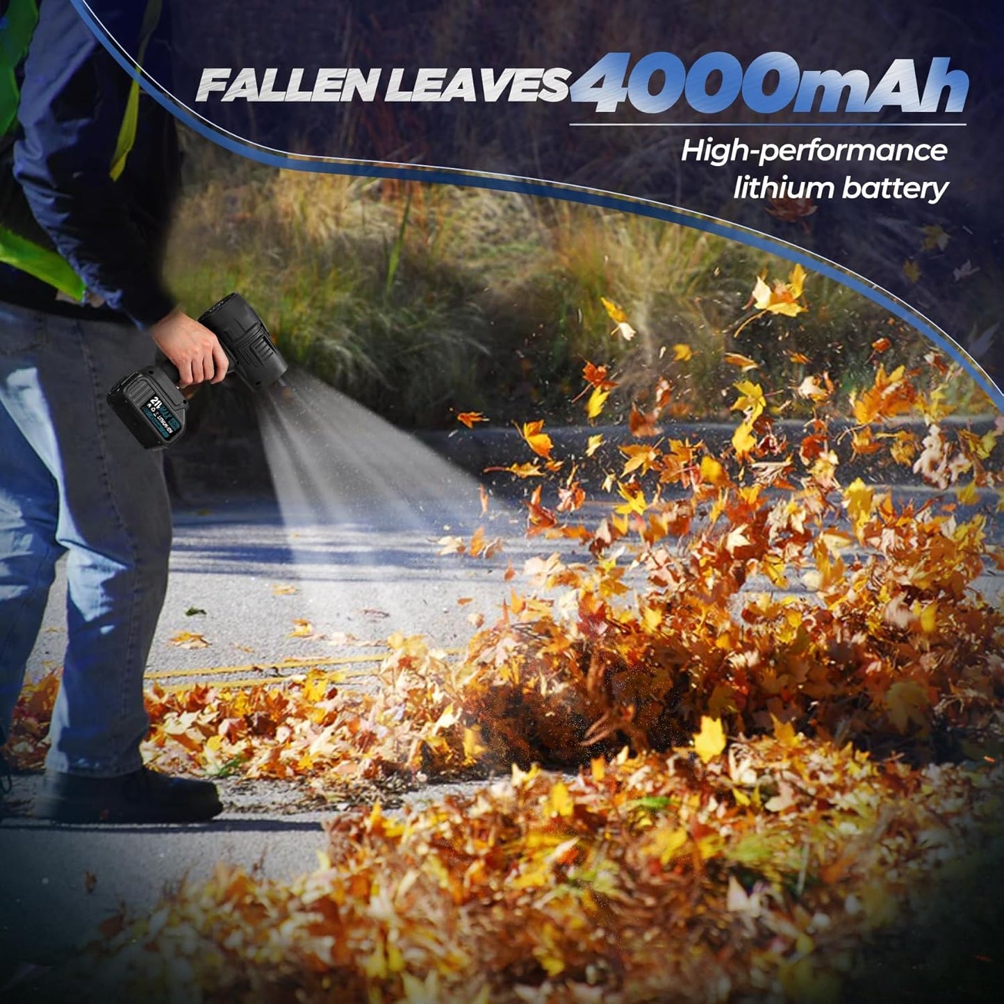 Saker Cordless Leaf Blower Portable Dust Cleaner Handheld Lightweight Blowers 180000 RPM with Adjustable Speed for Patio Cleaning, Drying,Camping Gift 2 Batteries BF170 Black