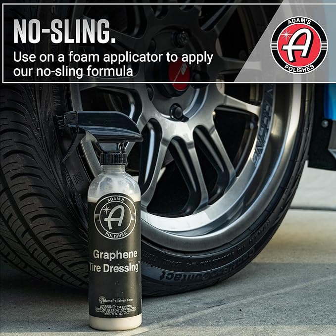 Adam's Polishes Graphene Tire Dressing - Deep Black Finish W/Graphene Non Greasy Car Detailing | Use W/Tire Applicator After Tire Cleaner & Wheel Cleaner | Ceramic Coating Like Tire Protection