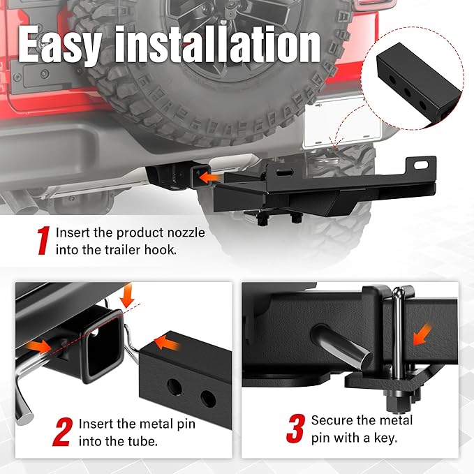 Trailer Hitch Winch Mount with 2" Receiver, Universal Heavy-Duty Winch Plate Bracket for ATV/UTV/SUV/Truck/Pickup, 17000 lbs Towing Capacity, Mounting Cradle, Black