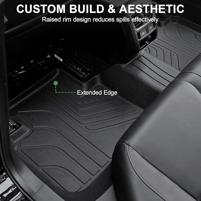 Floor Mats for Honda Accord 2018-2022 (Gas & Hybrid Models), TPE All Weather Protection Front Rear 2 Row Interior Car Floor Liners Door Sill Guards for Honda Accord Sedan Accessories