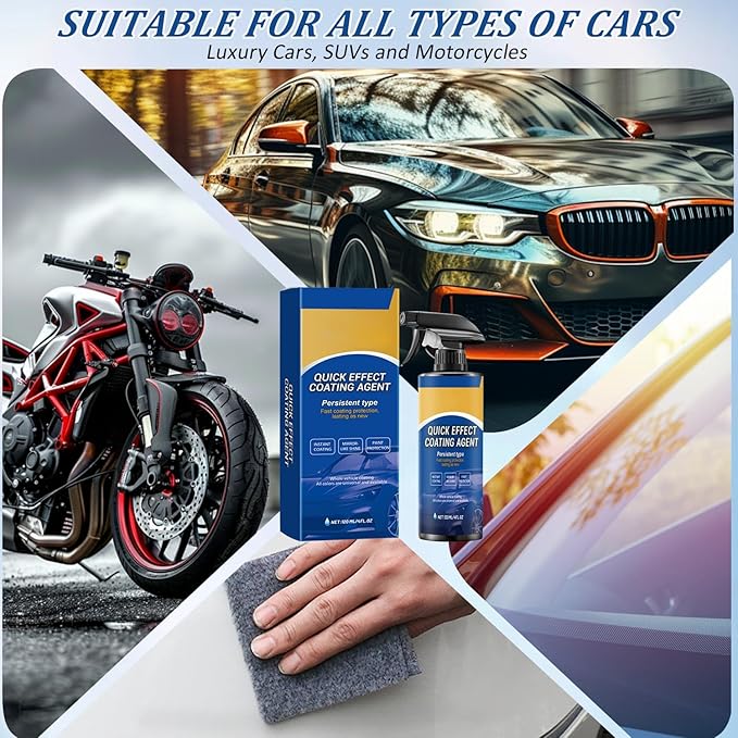 Car Quick Effect Coating Agent Spray, Car Scratch Wax Coating Spray, Suitable for All Cars (2PCS)