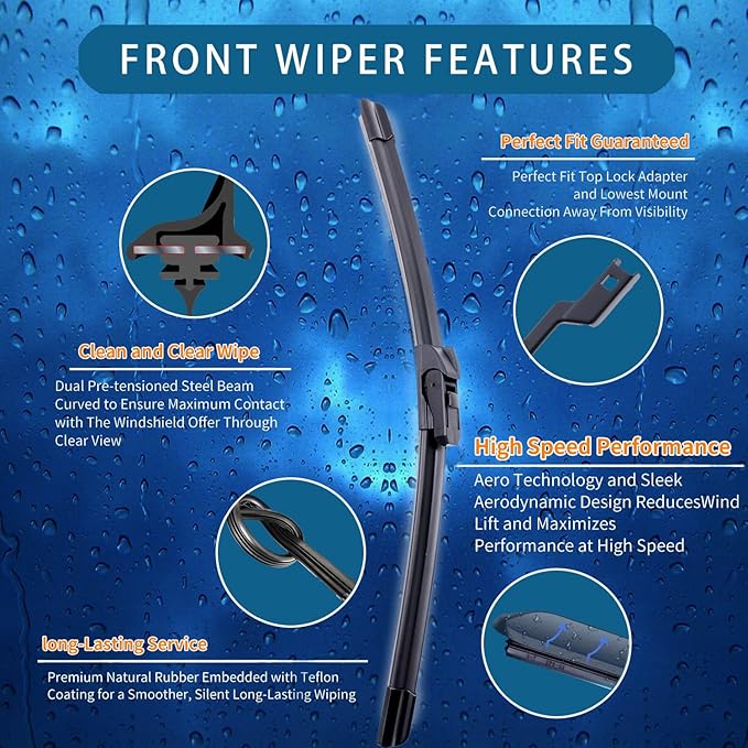 Wiper Blades for 2024-2025 Chevy Trax — 26 Inch + 16 Inch Front Windshield Wiper Set, Original Factory Fit, All-Season Premium Replacement