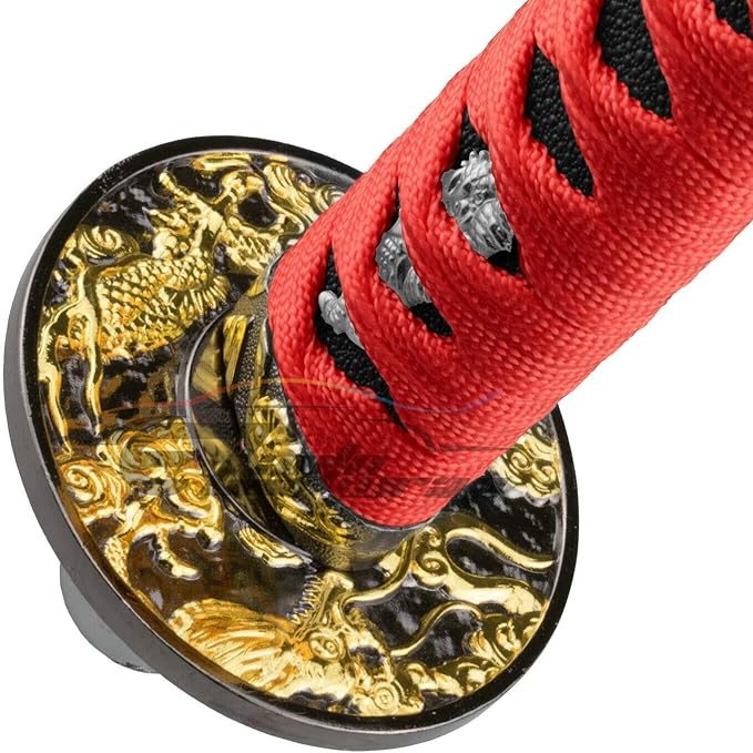 EZAUTO WRAP 20cm Red Black Shift Knob Samurai Sword Alloy Katana with Adapter Universal