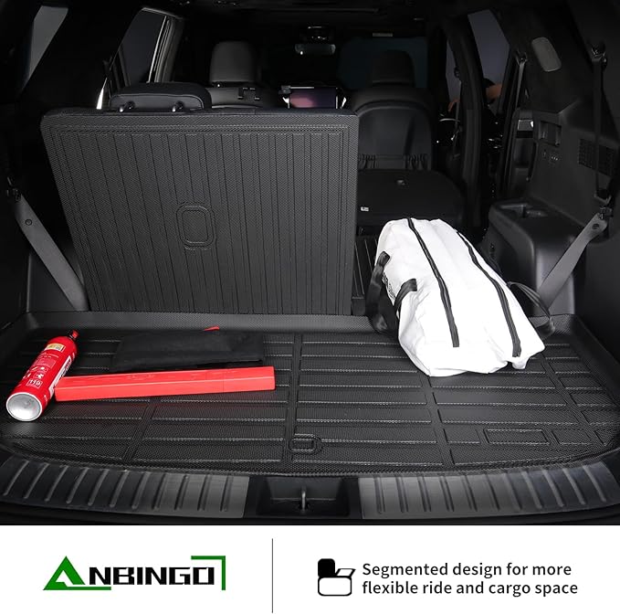ANBINGO®-Floor Mats & Backrest Mats & Cargo Mat for Subaru Ascent 2019-2025 7/8 Passenger, All Weather TPE Custom Fit Floor Liners for Subaru Ascent Full Set Accessories Car Mats,Black