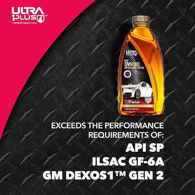 ULTRA 1PLUS SAE 5W-30 Full Synthetic Motor Oil API SP ILSAC GF-6A - 5W30 motor oil, 5 Quarts