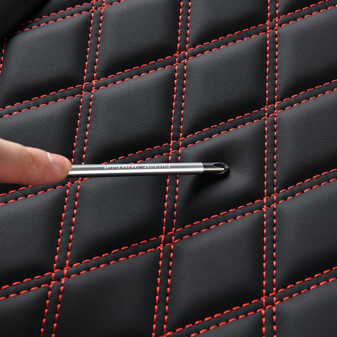 Huidasource Rear Seat Cover, Automotive Interior Car Back Seat Cover Protector Universal Fit for Most Cars Sedan SUV Pickup Truck, Back Seat Car Cover Fit for Altima Mazda Hyundai(Back Row/Black&Red)