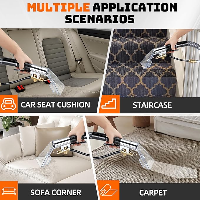 Extractor Hose Kit Compatible with Shop Vac Extractor Kit,Better Extractor Hose Kit for Carpet & Upholstery Cleaning,Converts Vacuum to Cleaner With 25FT Water Line and 10 FT Vacuum Hose & Adapter