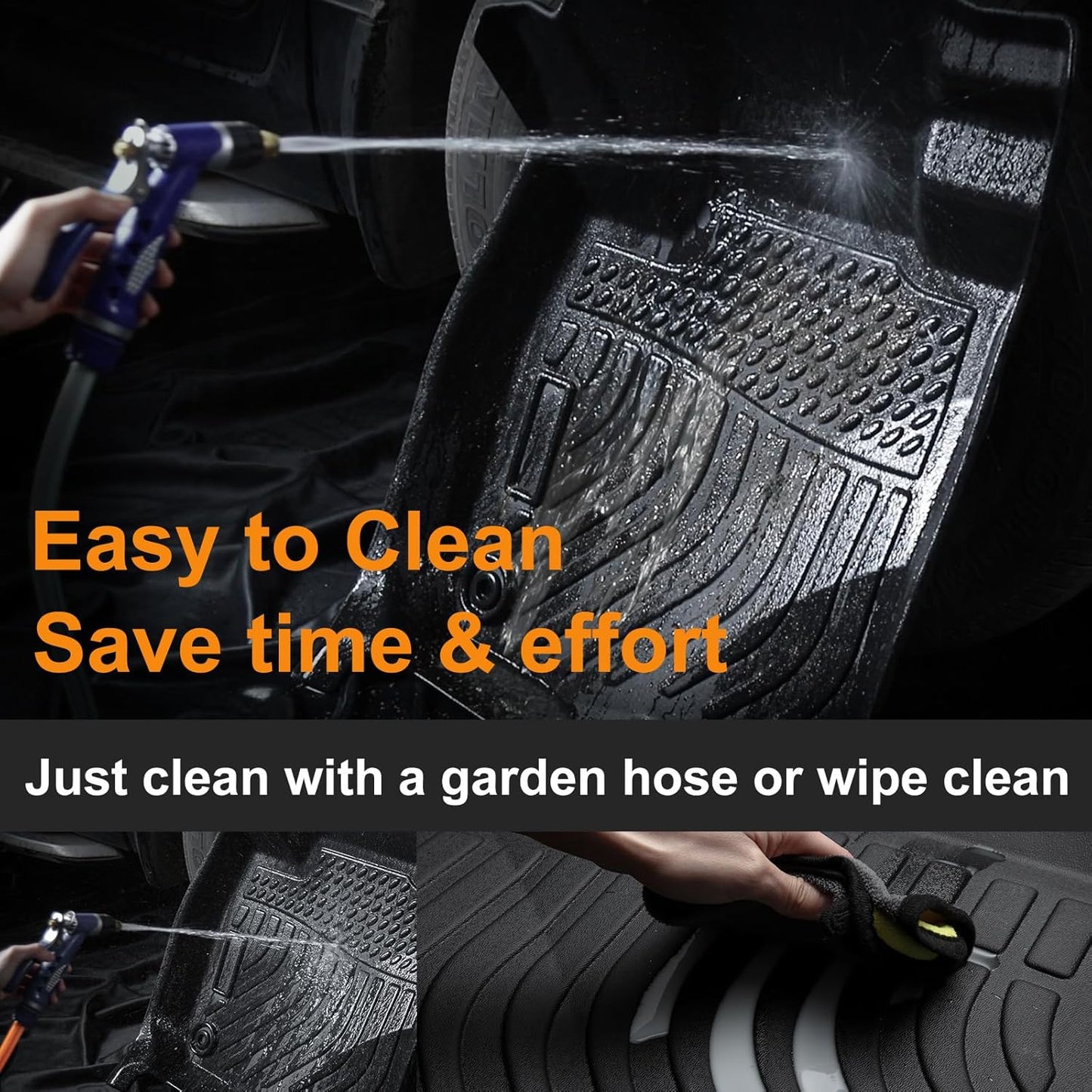 Binmotor-Floor Mats & Cargo Liner Set for Ford Edge 2024 2023 2022-2015, All Weather Car Mats for Ford Edge Rubber Mat Floor Liners Rear Cargo Mat Custom Fit for Edge Accessories