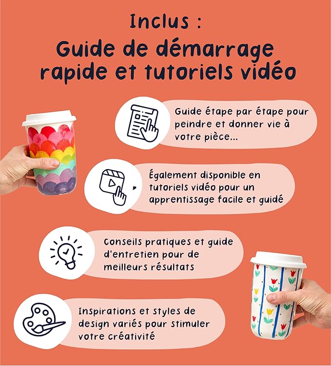 Pott’d Paintables Paint-a-Travel Mug Kit, DIY Pottery Painting Kit for Adults with Travel Mug, Paints, Brushes, Sponges, Palette and Guide, Craft Kit for Adults, Ideal for Personalised Gifts