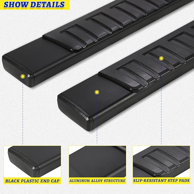 6.5" Running Boards Compatible with Dodge Ram 1500 2019-2025 Crew Cab (Only Fit New Body Style),Side Steps for Truck,Black Aluminum Alloy Nerf Bars