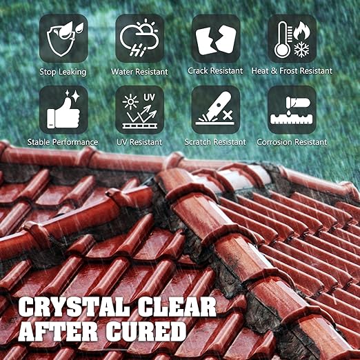 Transparent Waterproof Coating, 70oz Clear Waterproof Sealant - Concrete Crack Sealant for Roofs, Walls, Wood & Terraces - Indoor/Outdoor Flexible Water-Based UV-Resistant Crack-Proof Protection