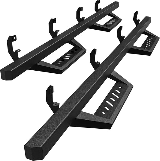 OEDRO Running Boards Compatible with 2019-2025 Chevy Silverado/GMC Sierra 1500, 2020-2025 2500HD 3500HD Crew Cab(Excl. 2019 1500 LD/Limited), Bolt-on Side Steps Steel Nerf Bars