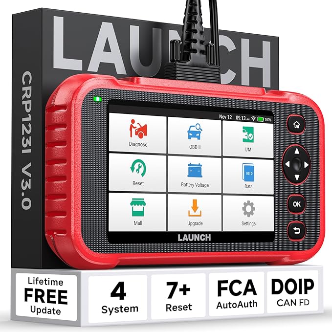 LAUNCH CRP123I V3.0 Elite OBD2 Scanner Diagnostic Tool with DOIP & CAN FD, 2025 New Code Reader for Cars and Trucks, Engine ABS SRS Transmission Car Scanner, Oil/EPB/DPF/SAS/Throttle Relearn