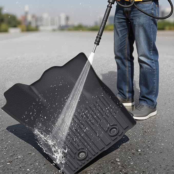 Floor Mats for Toyota Tacoma 2016-2023 Crew Cab, All Weather Floor Liner for Tacoma 2016-2023 TPE Custom Fit Car Mats Front&Rear 2 Row Mats, Black