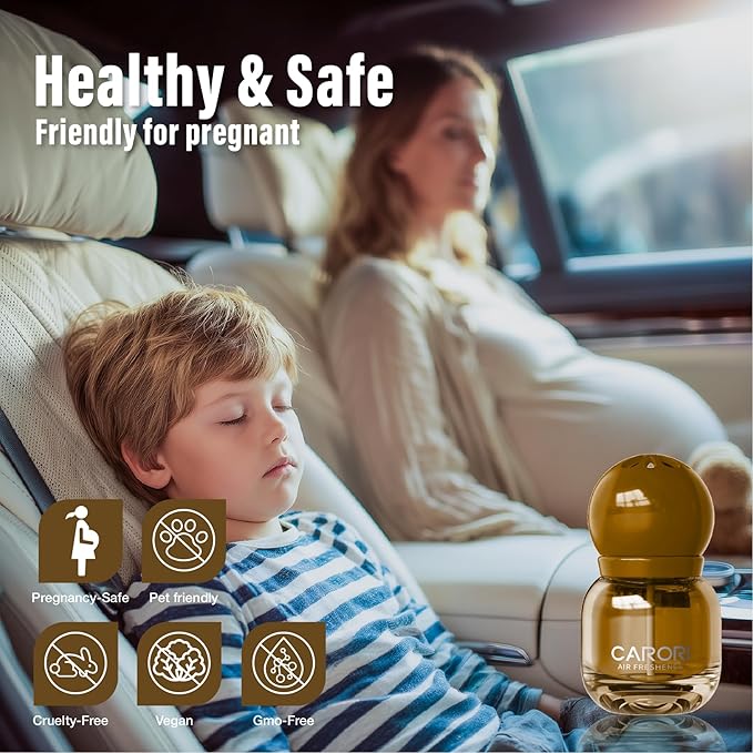 Car Air Freshener Vent Clip, Car Fresheners Long Lasting Scent (13ml x 2 Pack), Up to 180 Days, Air Freshener Deodorizer Odor Eliminator for Auto - Sandalwood Perfume