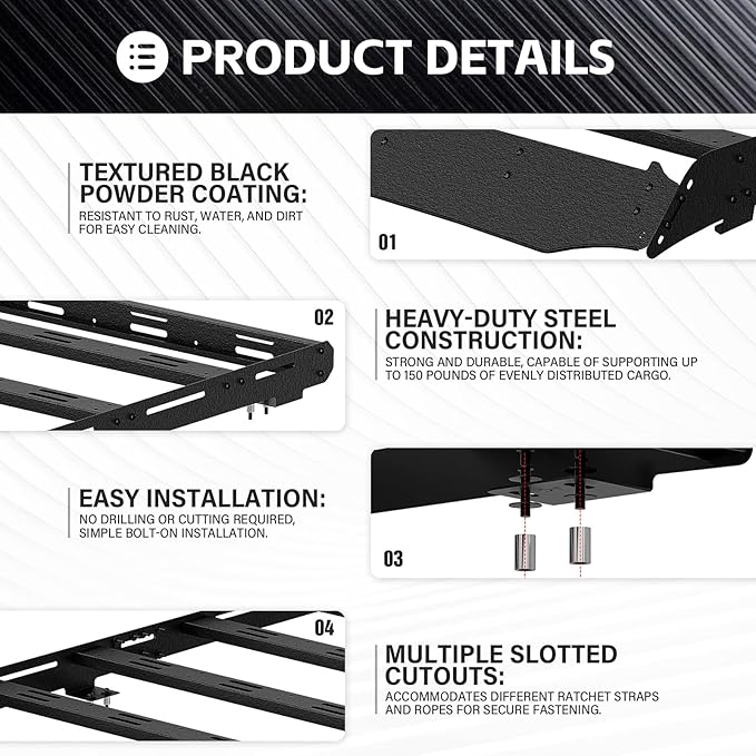 Full Length Roof Rack Cargo Basket Compatible with 2010-2024 Toyota 4Runner 5th Gen Cargo Carrier, Streamlined Heavy-Duty Overland Rooftop Luggage Storage Holder Cargo Racks, 800 LBS Capacity