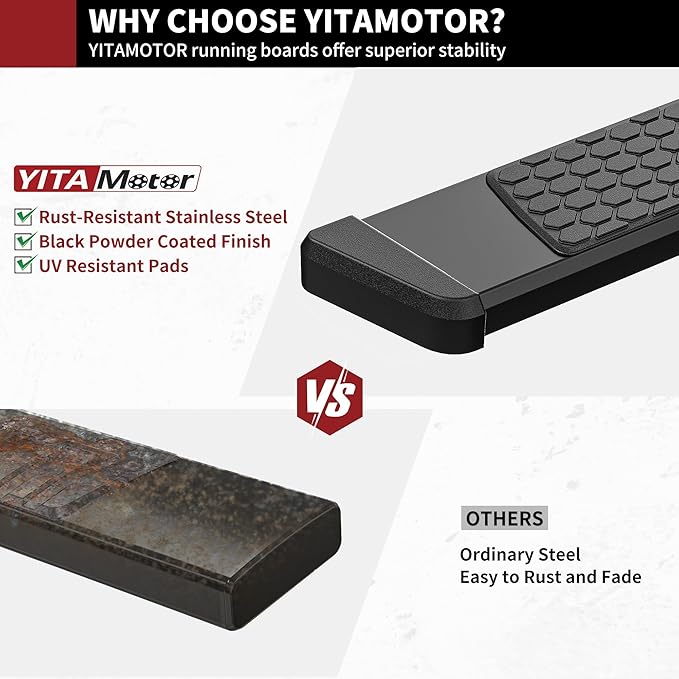 YITAMOTOR Running Boards Compatible with 2019-2025 Dodge Ram 1500 Crew Cab New Body Style Nerf Bars Side Step (Exclude 1500 Classic)