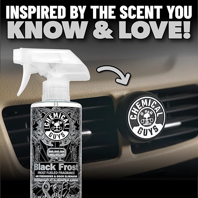 Chemical Guys Black Frost Vent Clip Air Freshener, (Great for Cars, Trucks, SUVs, RVs, Home, Office, Dorm Room & More) 5-Pack - AIR40105