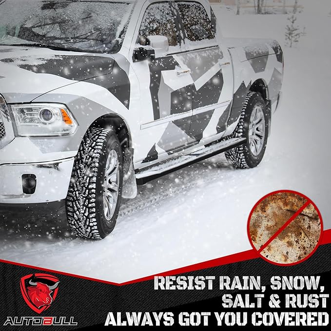 6 Inches CrewCab Running Boards Side Steps Compatible with 2009-2018 Dodge Ram 1500, 2019-2024 1500 Classic CrewCab, Black Textured Aluminum Nerf Bars