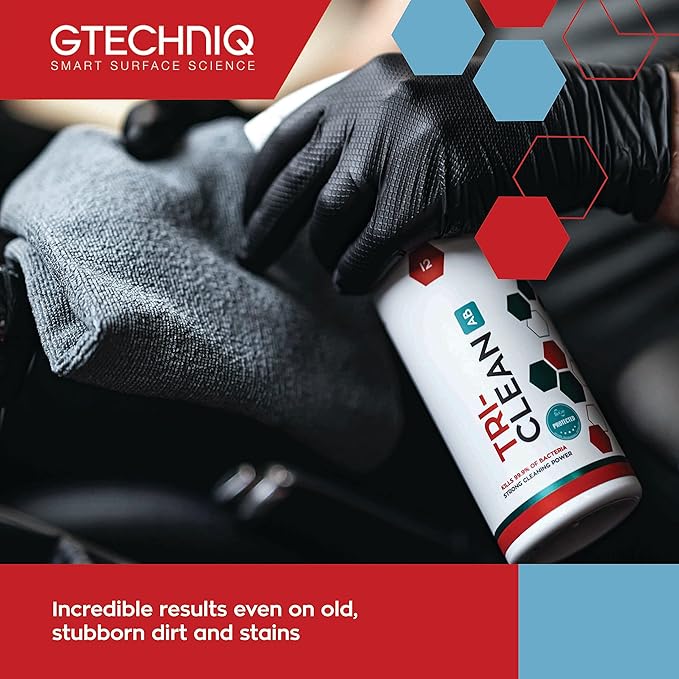 Gtechniq - I2 Tri-Clean - Automotive Interior Odor Absorber; Removes Dirt Attracting Residues; Safe on Leather, Dash, Carpets, Upholstery (1 Liter)