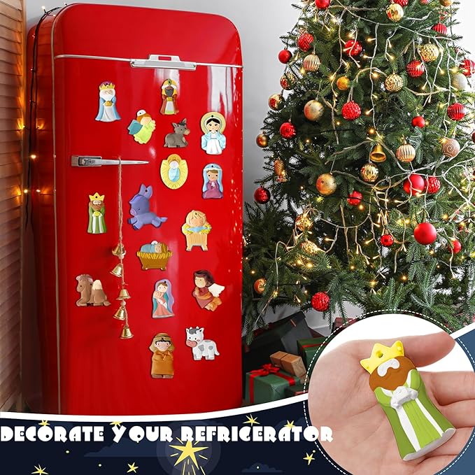 TecUnite 28 Pcs Ceramic to Paint Christmas Ornament Crafts Adults Unpainted DIY Ceramic Figurines Decorate and Paint Your Own Ornaments Kits DIY Craft Xmas Holiday Activities(Religious)