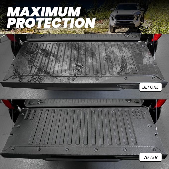 LASFIT Tailgate Mat for Toyota Tacoma 2024-2026 (Not Fit Drop-in Liners), All Weather Truck Tailgate Liner for Tacoma TPE Tailgate Protector Liner Tacoma 2024 2025 2026 Accessories, Black