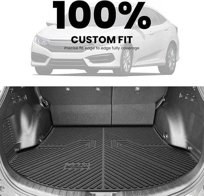 LASFIT Cargo Liner for Toyota RAV4 2013-2018 TPE All Weather Custom Fit Rear Trunk Mat for RAV 4 2013/2014/2015/2016/2017/2018 Gas Hybrid and Prime Accessories, Black