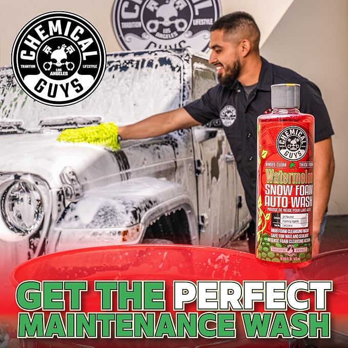 Chemical Guys CWS20816 Watermelon Snow Foam Car Wash Soap, (Works with Foam Cannons, Foam Guns or Bucket Washes) Safe for Cars, Trucks, Motorcycles, RVs & More, 16 fl oz, Watermelon Scent