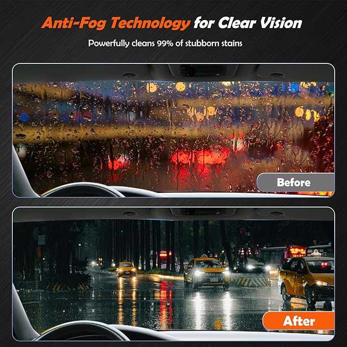 New 2-Pack Automotive Oil Film Cleaning Brush, Oil Film Remover for Car Windshield, Car Window Glass Cleaning Board, Universal Anti-Rain Fog Cleaning Glass Brush, Red