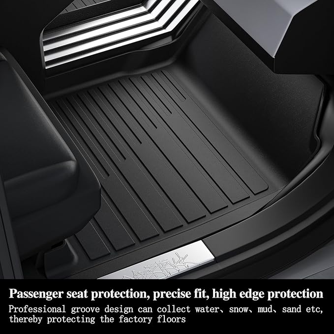 Floor Mats for 2024 2025 2026 Chevrolet Traverse 7 Seats-2 Row Bucket Seat, TPE All Weather Trunk Mat Covering Backrest Mat for Chevy Traverse Mats Accessories