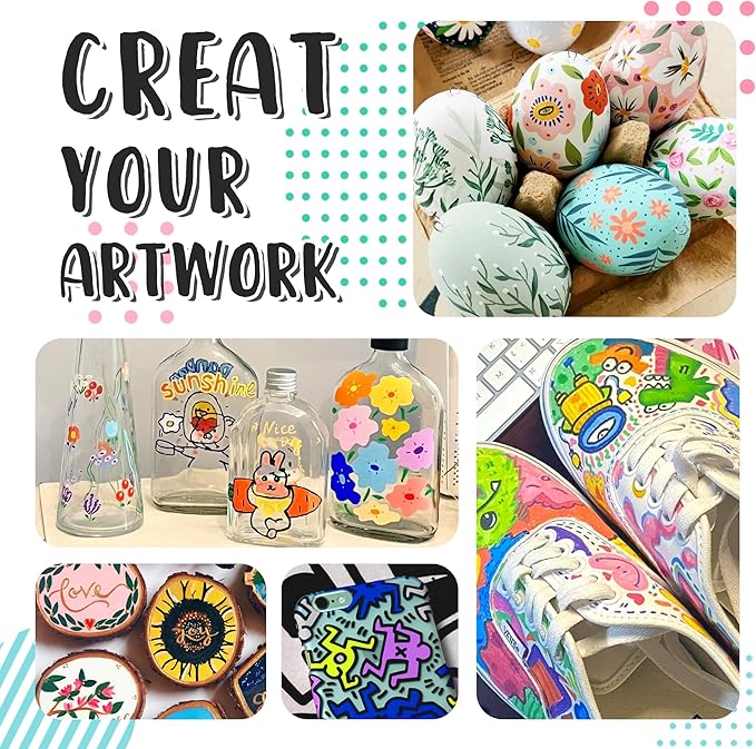 72 Colors Acrylic Paint Pens Markers, Extra Fine Tip Acrylic Paint Markers for Rock Painting, Ceramic, Wood, Plastic, Canvas, Glass, Card Making, DIY Crafts & Art Supplies