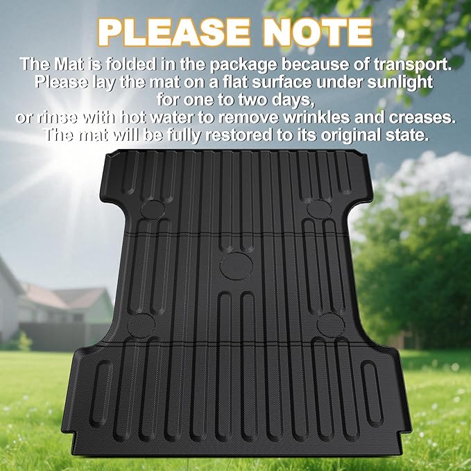 Bed Mat for Dodge Ram 1500 2002-2018 & Ram 2500/3500 2002-2026 & Ram 1500 Classic 2019-2024 (Not for Optional Rambox), All Weather Truck Bed Liner 6.4FT 76.8'' TPE Cargo Mat