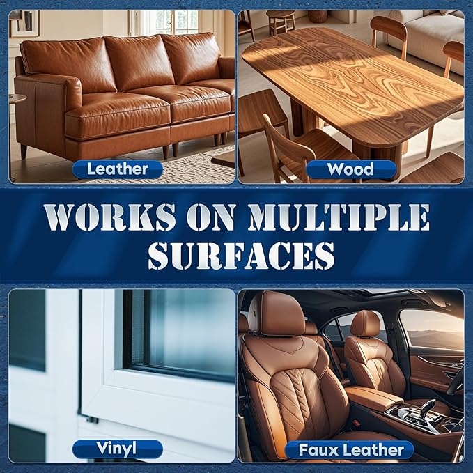 LANBEIDE Furniture Salve with Brush for Leather Wood, Polisher and Conditioner for Leather Couch and Furniture-Repair Salve 4OZ with Brush and Towel