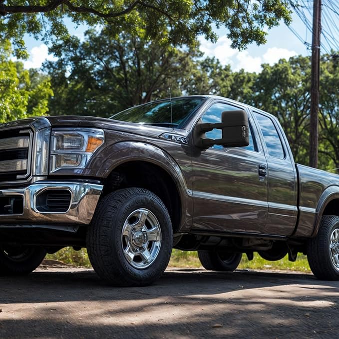 DWVO Towing Mirror fit 1999 2000 2001 2002 2003 2004 2005 2006 2007 F250/F350/F450/F550 Super Duty, 01-05 Excursion, Left Driver Side Mirror Tow Mirror with Power Adjusted Heated