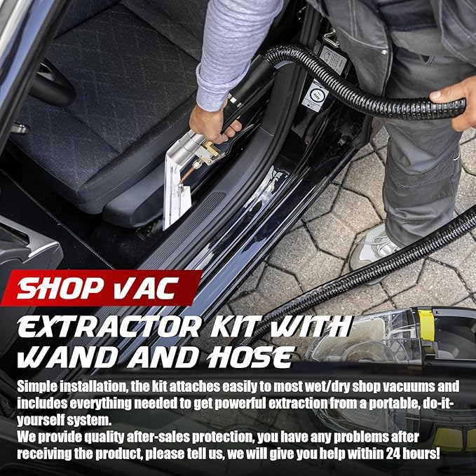 Shop Vac Extractor Kit – Powerful Carpet & Upholstery Cleaning Hose Kit for Home & Auto, Includes Wand, Hose & Adapter for Deep Cleaning