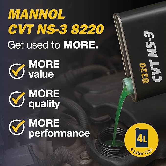 Mannol NS-3 Synthetic CVT Transmission Fluid, 1L Bottle, Ensures Smooth Gear Shifts, Reduces Wear and Tear, Provides Cold Weather Protection