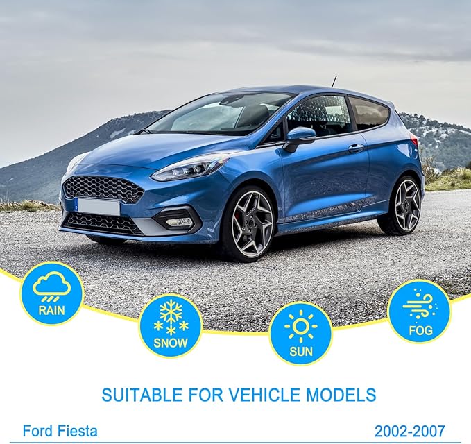 CJPPPZIW® Windshield Wipers-22"+17"+11" Replacement for 2002 2003 2004 2005 2006 2007 Ford Fiesta Premium All-Season Front and Rear Wiper Blades,Original Factory Quality(Pack of 3)