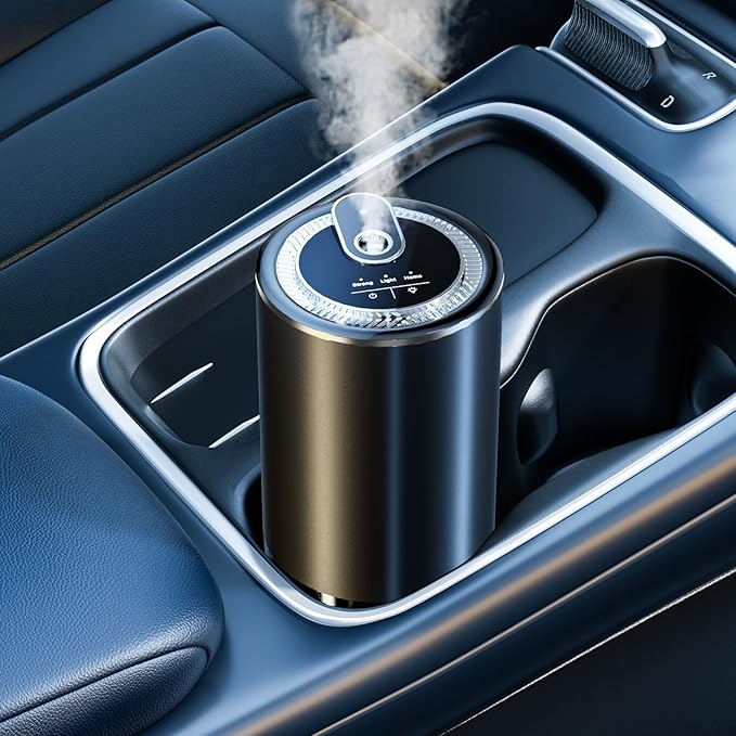 Smart Car Air Freshener with Starry Sky Projection, 50ml Perfume Air Fresheners Diffuser 6 Months Long-Lasting Fragrance for Car, RGB Music-Sync Lights, Auto On/Off Intelligent, 3 Modes, Oceanic Azure