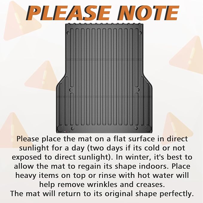 TripleAliners Truck Bed Mat Compatible with 2005-2023 Toyota Tacoma Accessories 5FT Vehicle Perfectly Flush All Weather Protection TPE Heavy Duty Pickup Car Bed Cargo Mat