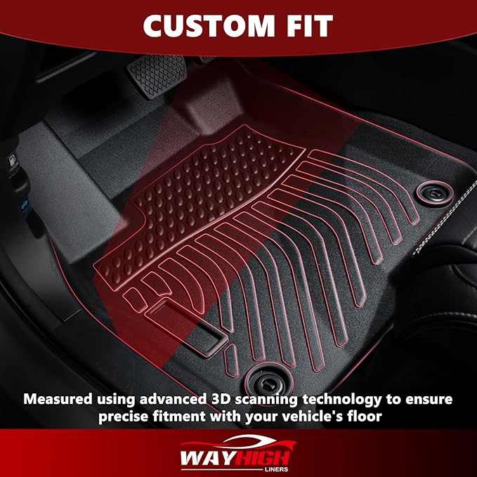 Wayhigh-for Toyota Camry Hybrid 2018-2024 (Only fit Hybrid) All Weather Floor Mats and Cargo Liner Set TPE Car Mats Waterproof Anti-Slip Rubber Trunk Liner Camry Accessories