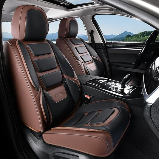Coverado Car Seat Covers, Front Covers for Cars, Car Seat Cover Front Seats, Automotive Seat Cover, Waterproof, Leather Car Seat Cushion, Universal Interior Covers Seat Protectors for Most Cars