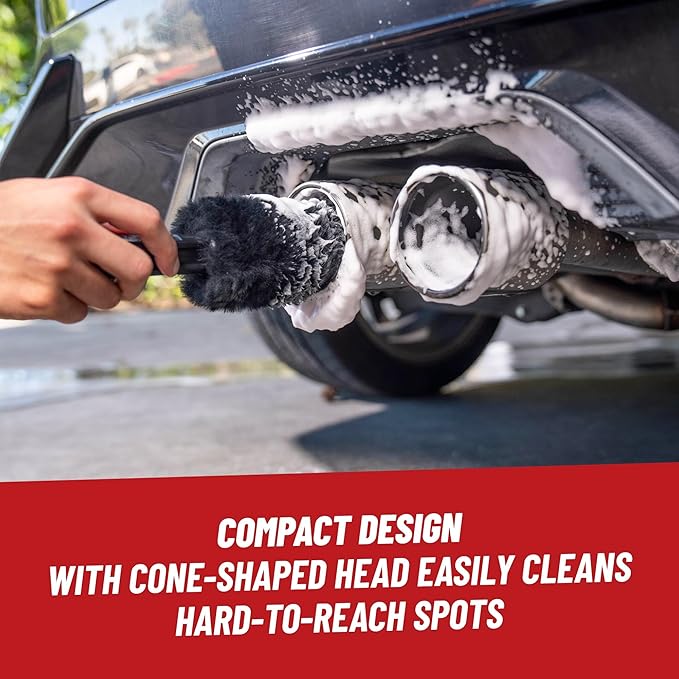 Chemical Guys Gerbil Wheel and Rim Cleaning Brush – Soft Natural Bristle Detailing Tool for Tires, Exhausts and Delicate Surfaces – Safely Cleans Brake Dust, Grime and Dirt, 1 Pack